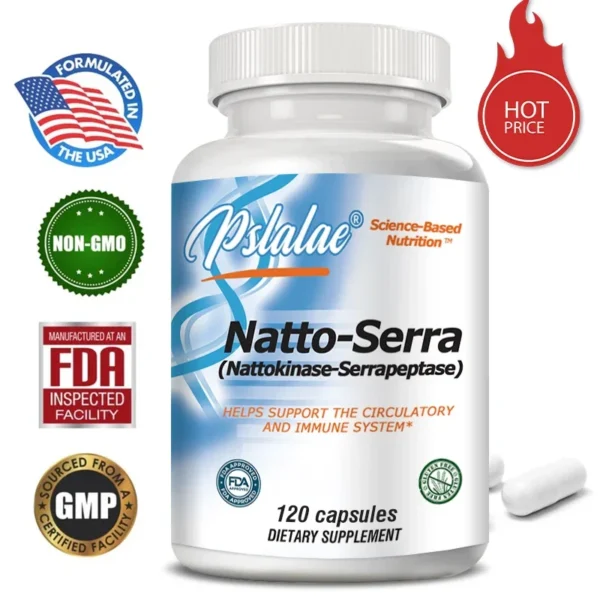 Organic Nattokinase Serine Peptidase - 120 Vegetarian Capsules